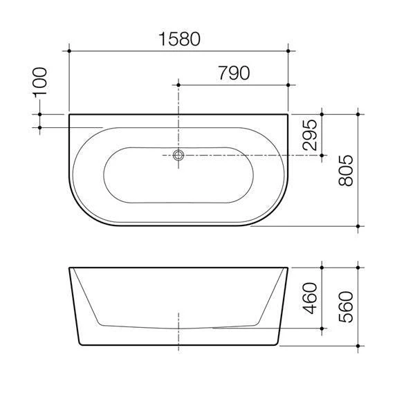 Caroma Urbane II Back to Wall Freestanding Bath - Image 6