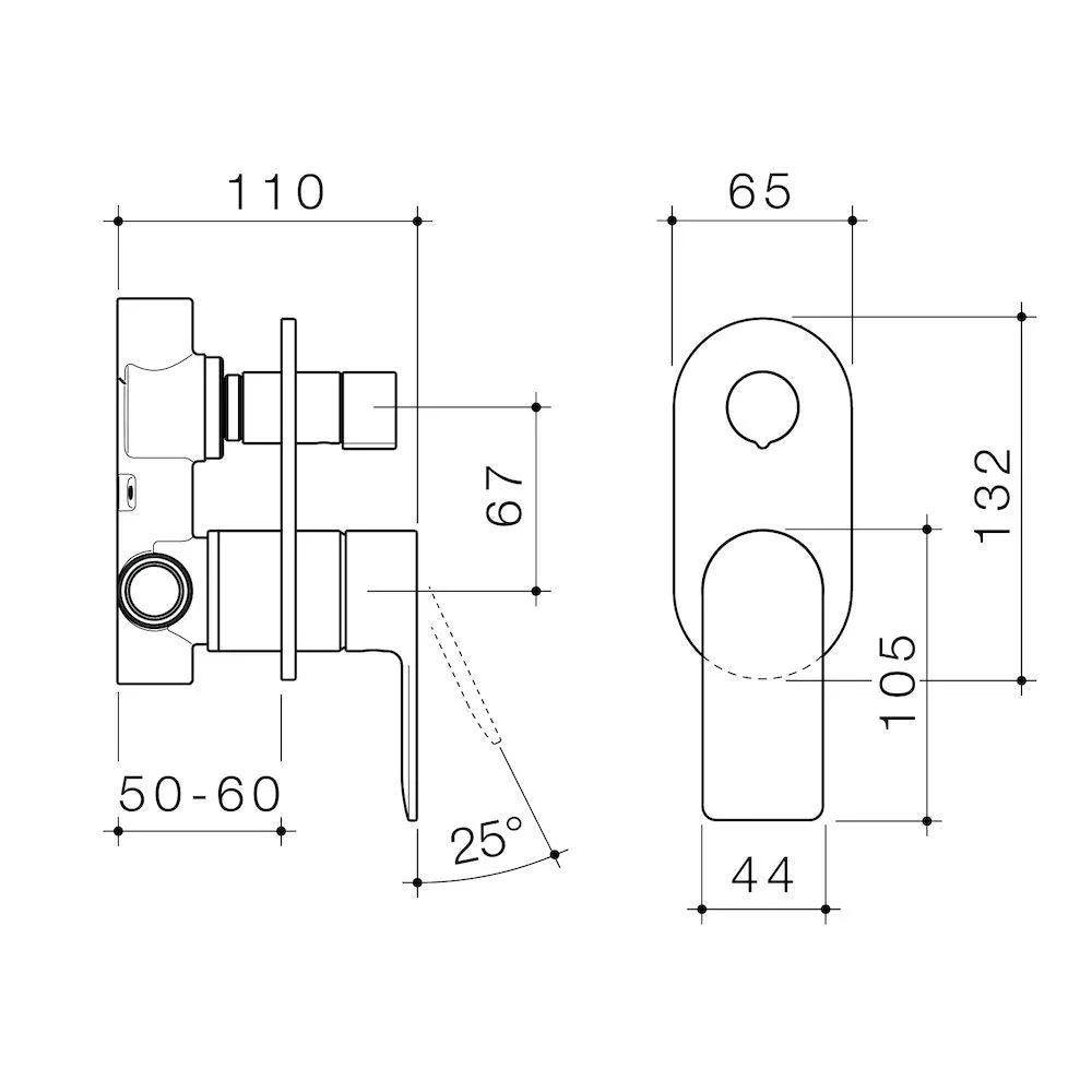 Caroma Urbane II Bath / Shower Mixer With Diverter Round Plate - Brushed Nickel - Image 2