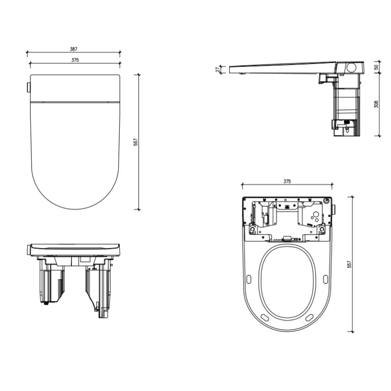 Zumi Zero Rimless Whirlpool Flushing Smart Bidet Toilet Suite - Image 3