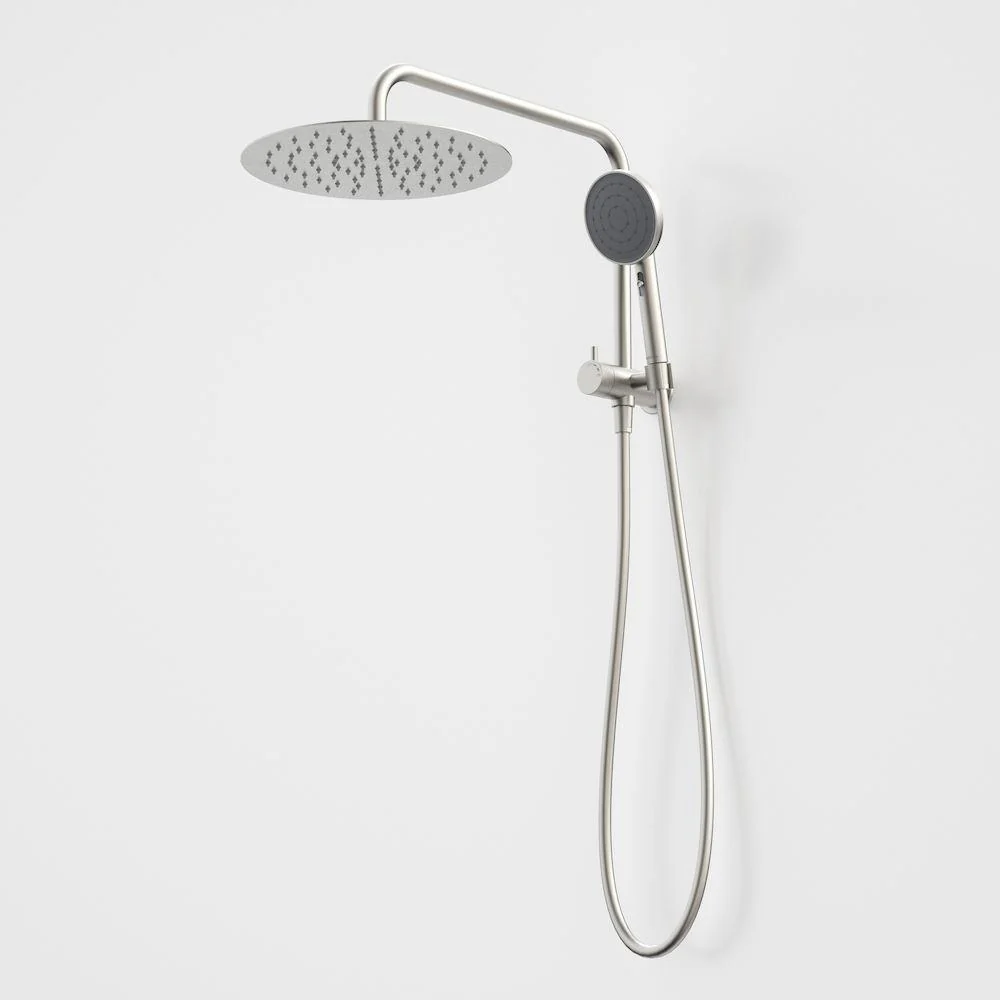 Caroma Urbane II Compact Twin Shower - Brushed Nickel