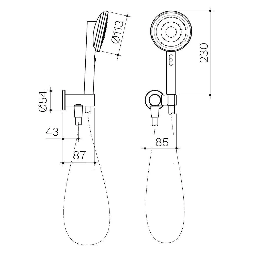 Caroma Urbane II Hand Shower - Black Matte - Image 2