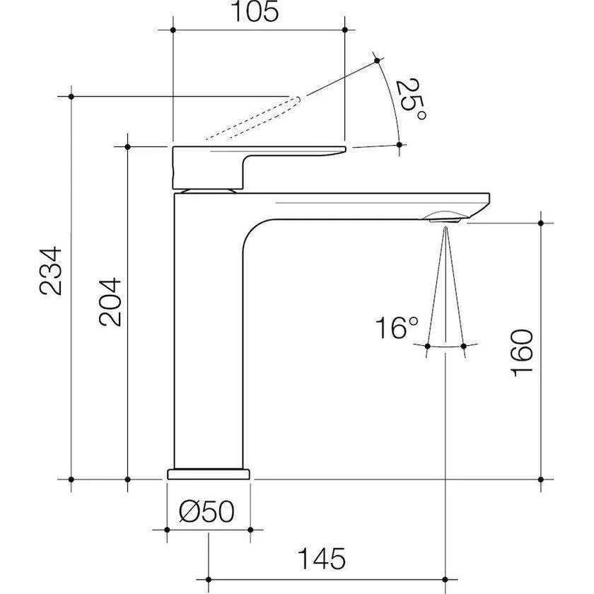 Caroma Urbane II Mid Tower Basin Mixer - Chrome - Image 2