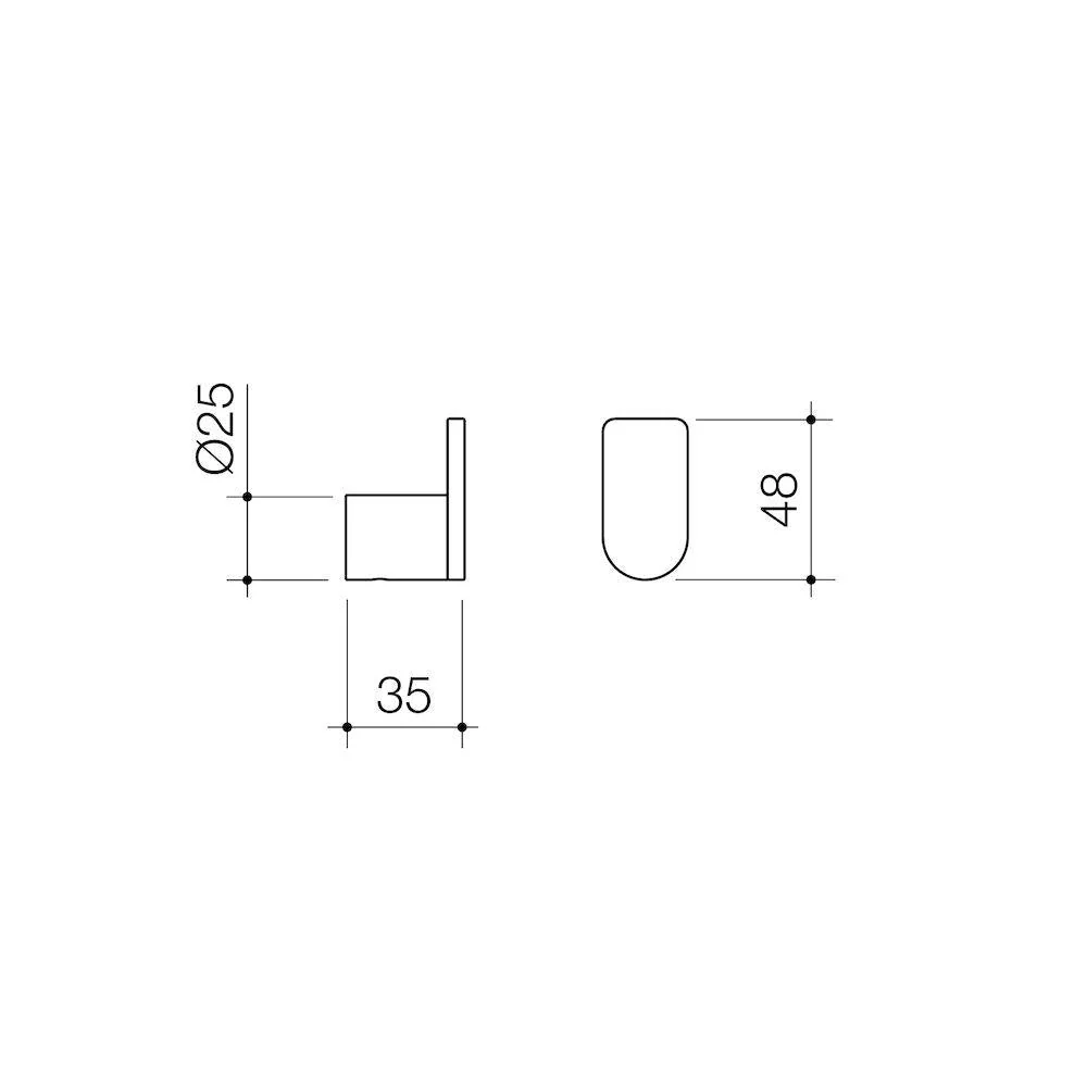 Caroma Urbane II Robe Hook - Black Matte - Image 2