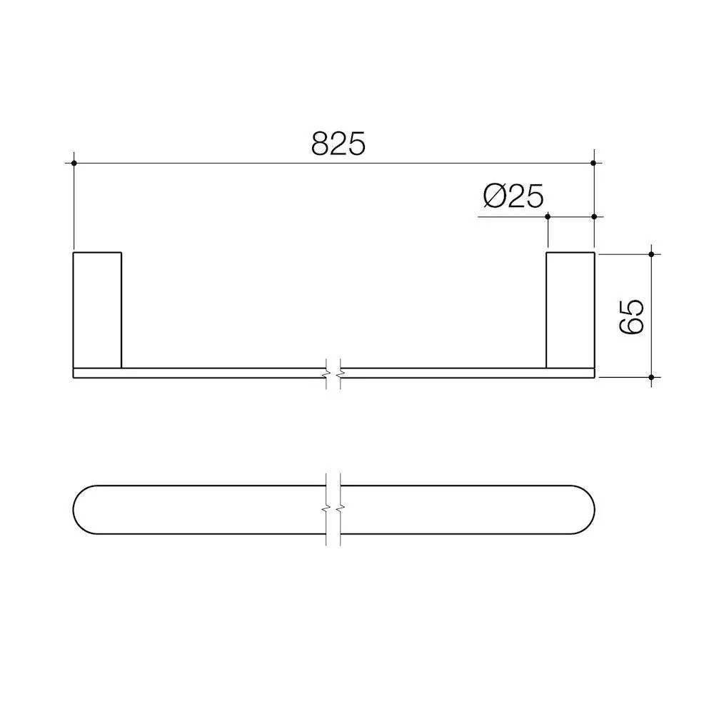 Caroma Urbane II Single Towel Rail - Chrome - Image 2