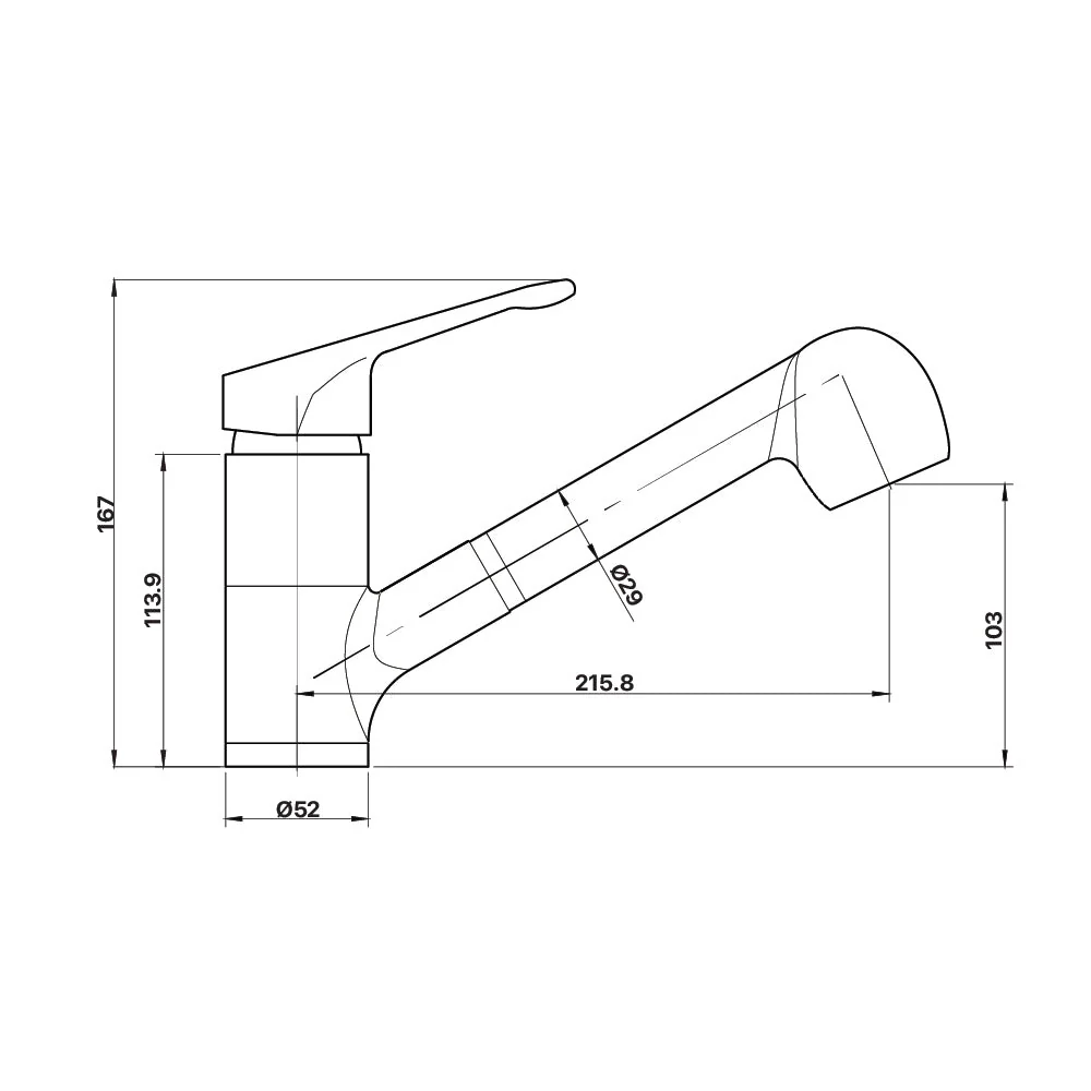 Mixx Cayenne Veggie Spray Sink Mixer - Chrome - Image 2