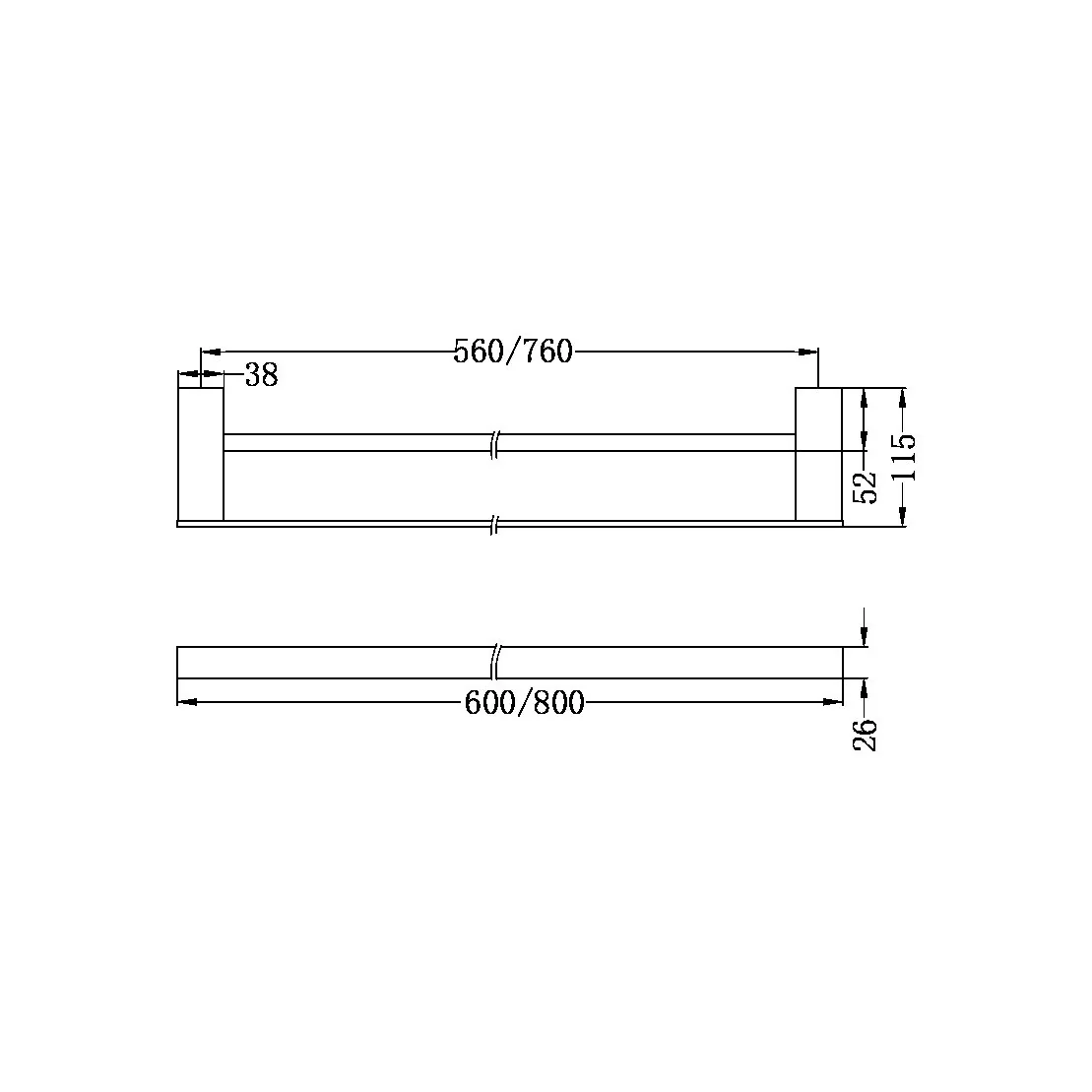 Nero Celia Double Towel Rail - Brushed Nickel - Image 4