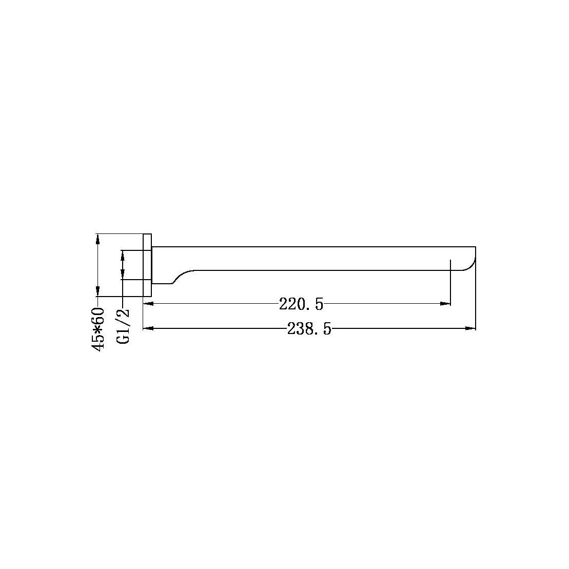 Nero Celia Fixed Bath Spout - Black Matte - Image 3