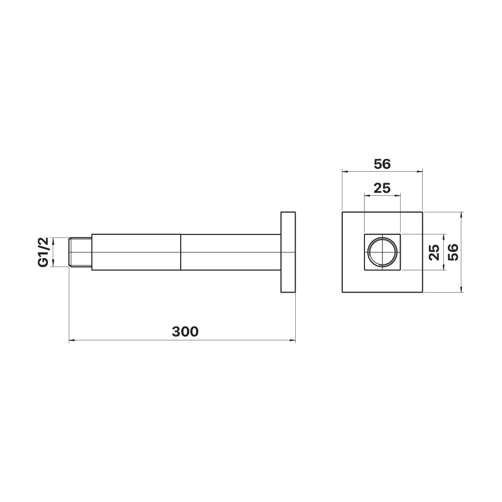 Mixx Chai Dropper Arm 300mm - Brushed Nickel - Image 2