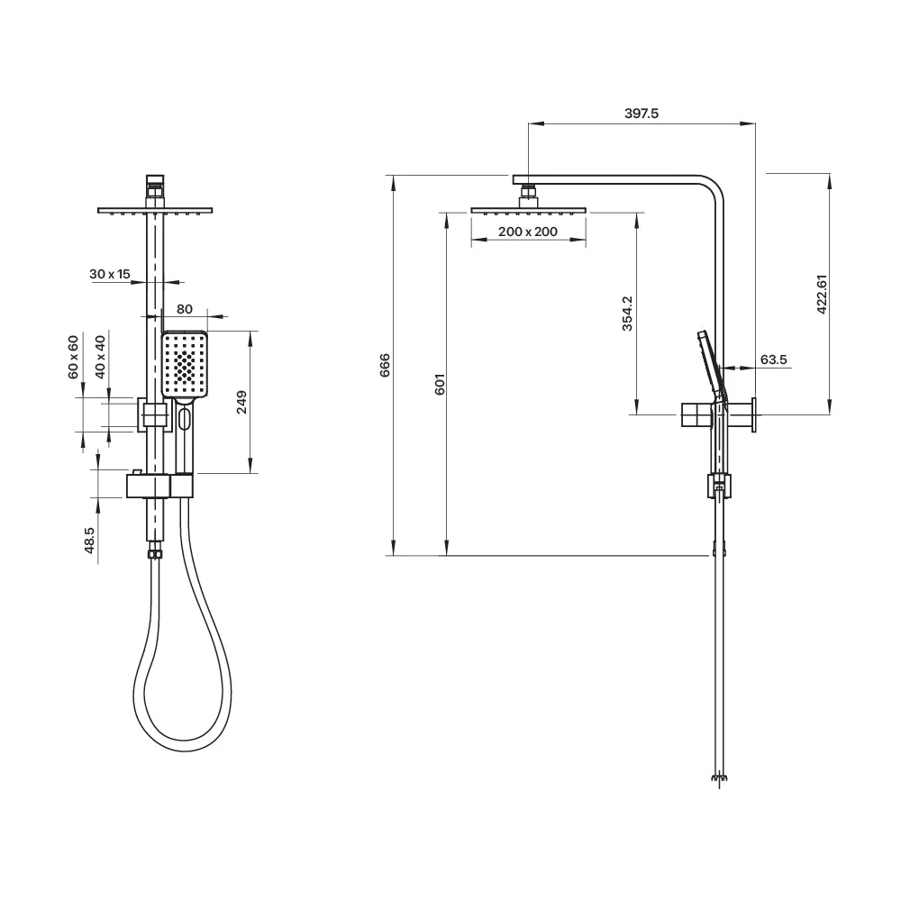 Mixx Chai Retro Twin Shower - Image 2