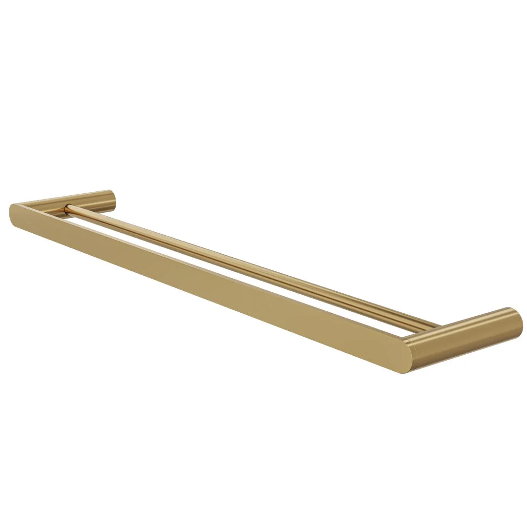 Linsol Circle 600mm Double Towel Rail - Brushed Brass