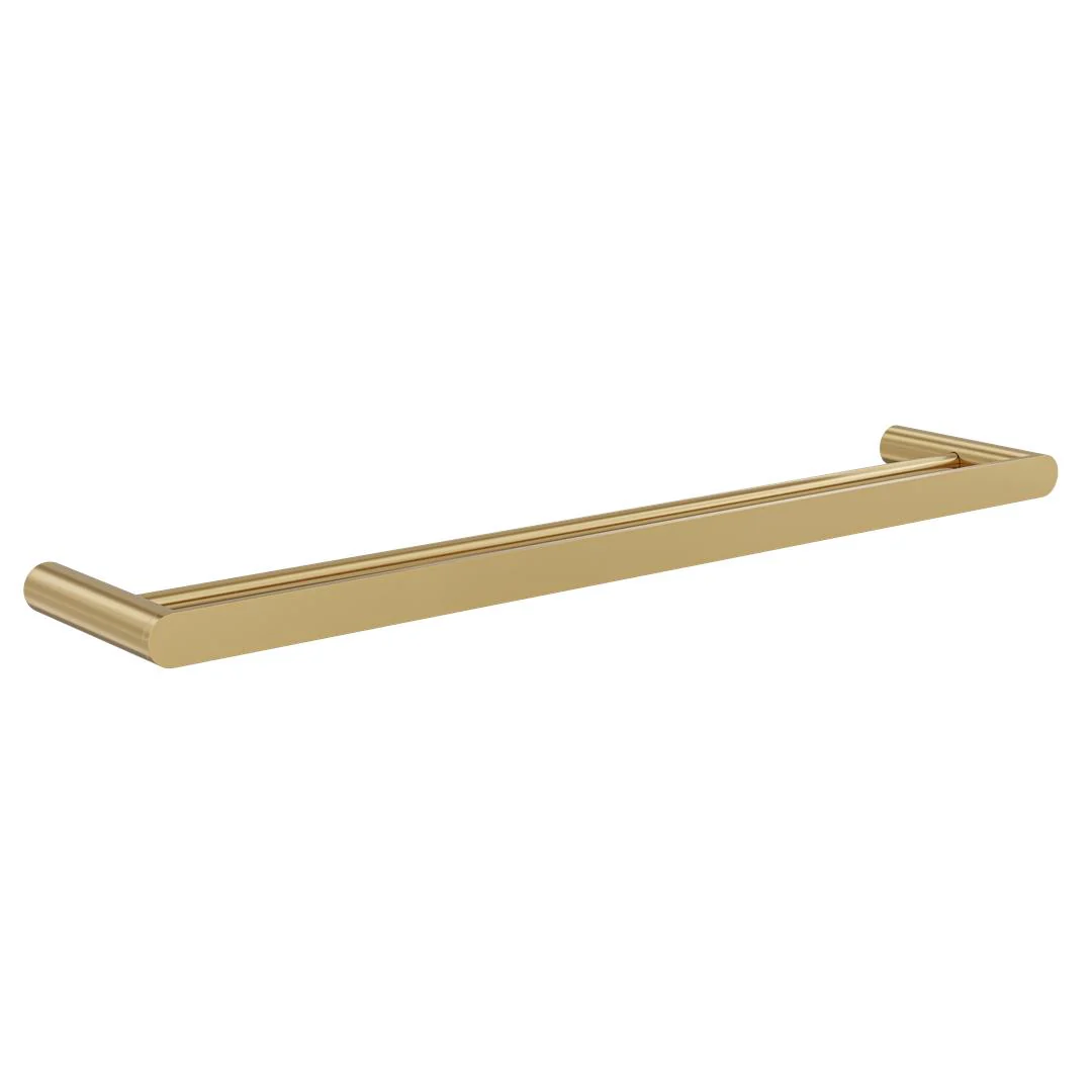 Linsol Circle 600mm Double Towel Rail - Brushed Brass - Image 2
