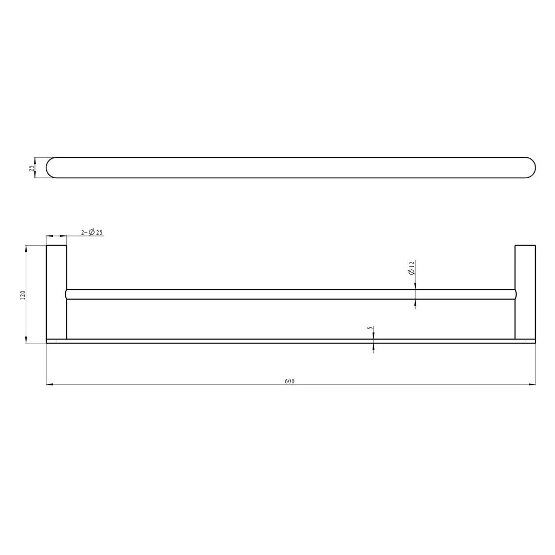 Linsol Circle 600mm Double Towel Rail - Chrome - Image 3