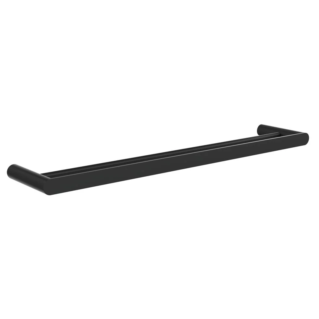 Linsol Circle 600mm Double Towel Rail - Matte Black - Image 2