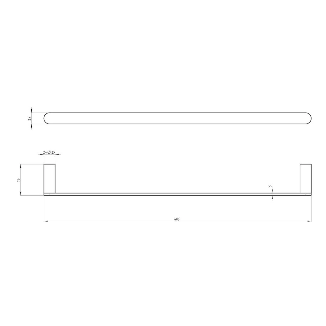 Linsol Circle 600mm Single Towel Rail - Chrome - Image 3