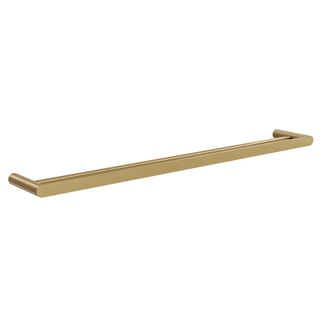 Linsol Circle 800mm Double Towel Rail - Brushed Brass - Image 2