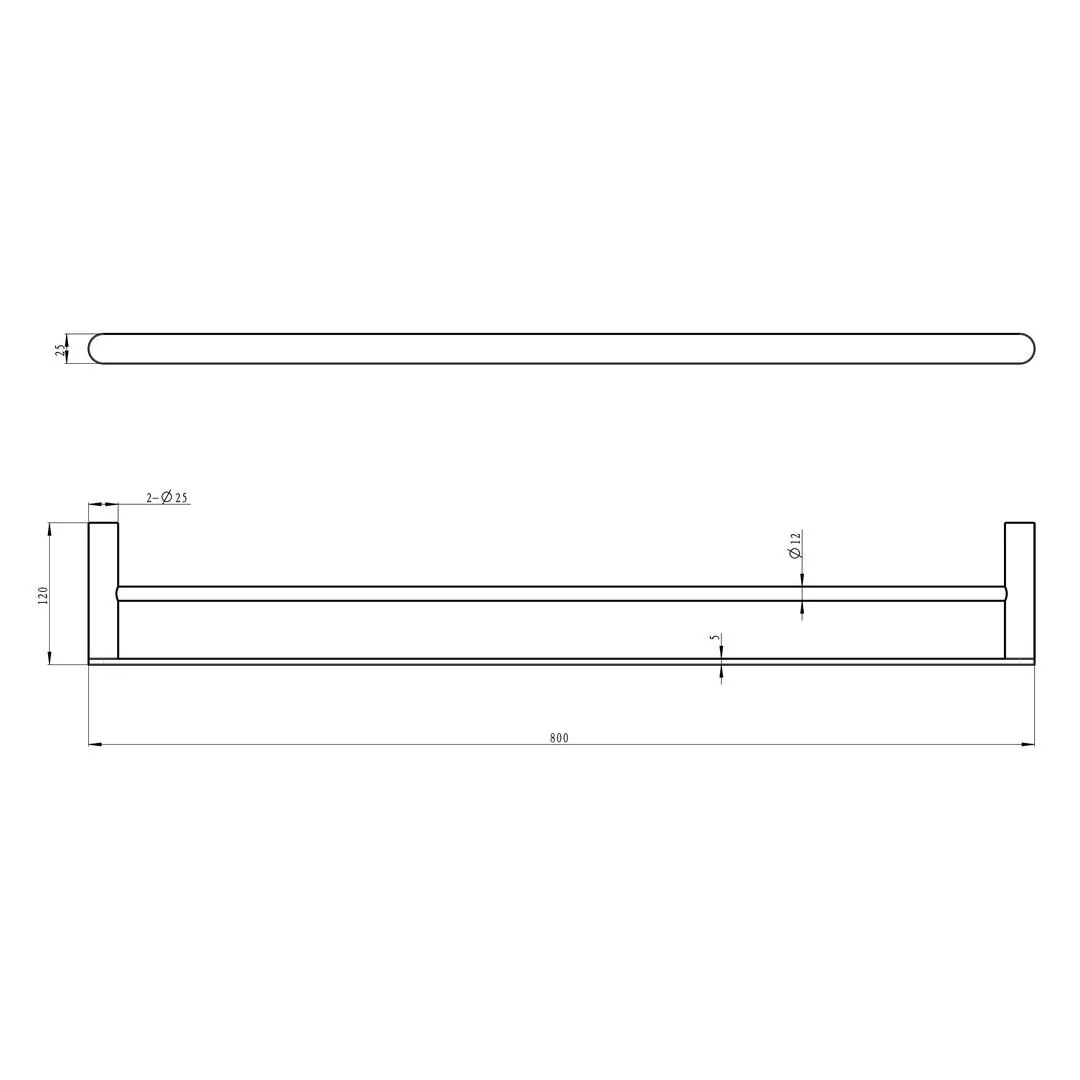 Linsol Circle 800mm Double Towel Rail - Brushed Nickel - Image 3