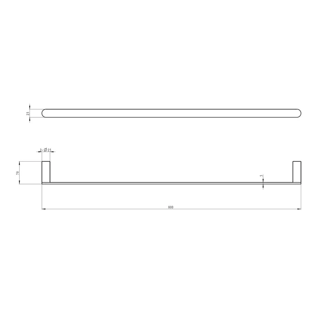 Linsol Circle 800mm Single Towel Rail - Brushed Nickel - Image 3