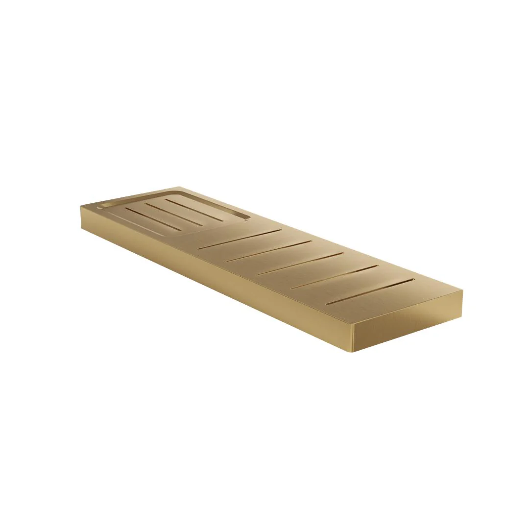 Linsol Circle Metal Shelf with Soap Dish - Brushed Brass