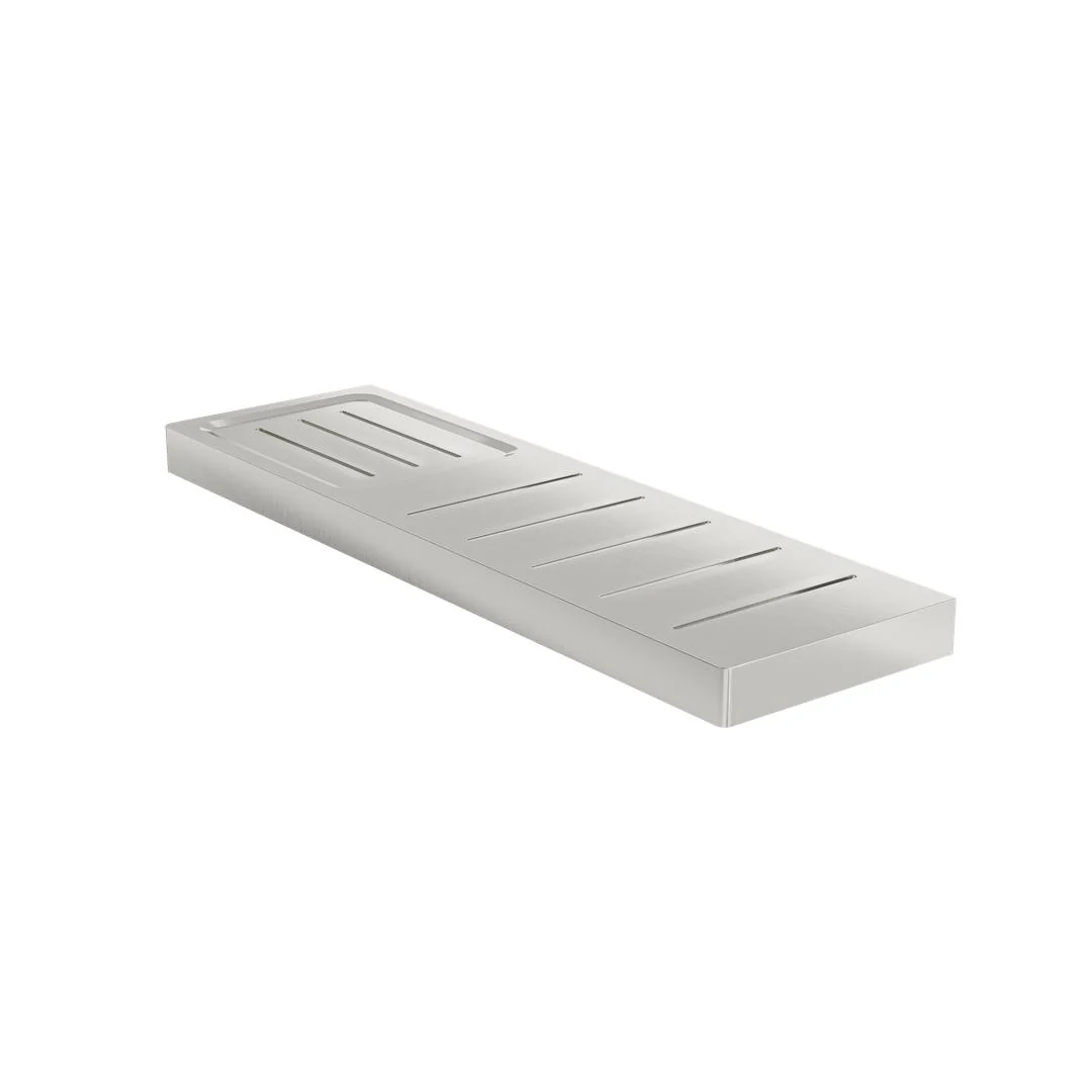 Linsol Circle Metal Shelf with Soap Dish - Brushed Nickel