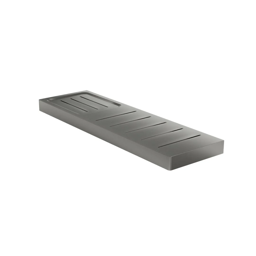 Linsol Circle Metal Shelf with Soap Dish - Gunmetal