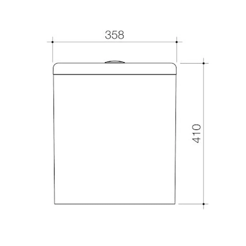 Caroma Contura II Close Coupled 4s RH Toilet Cistern - White Matte - Image 2