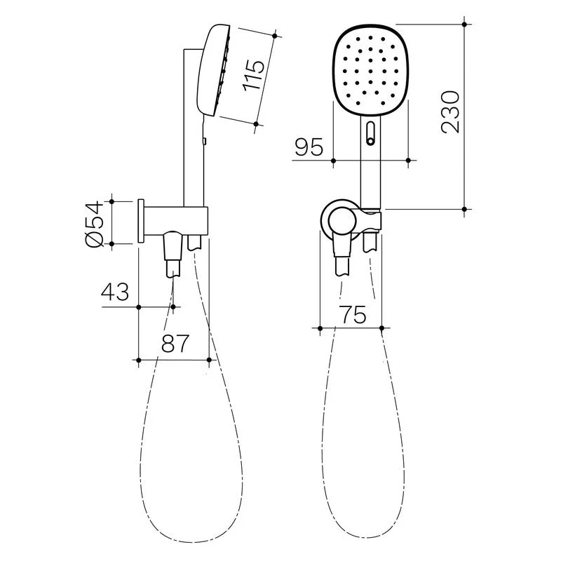 Caroma Contura II Hand Shower - Brushed Nickel - Image 2