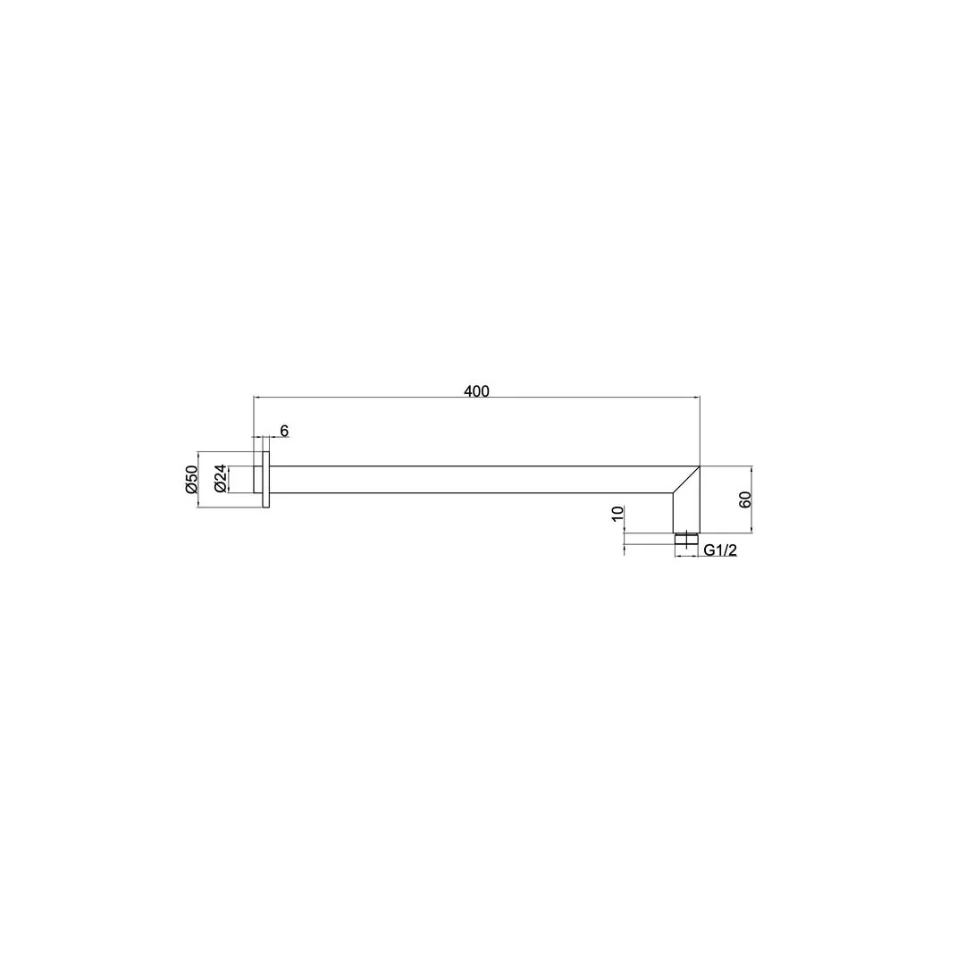 Linsol Corsica 400mm Round Wall Arm - Chrome - Image 2