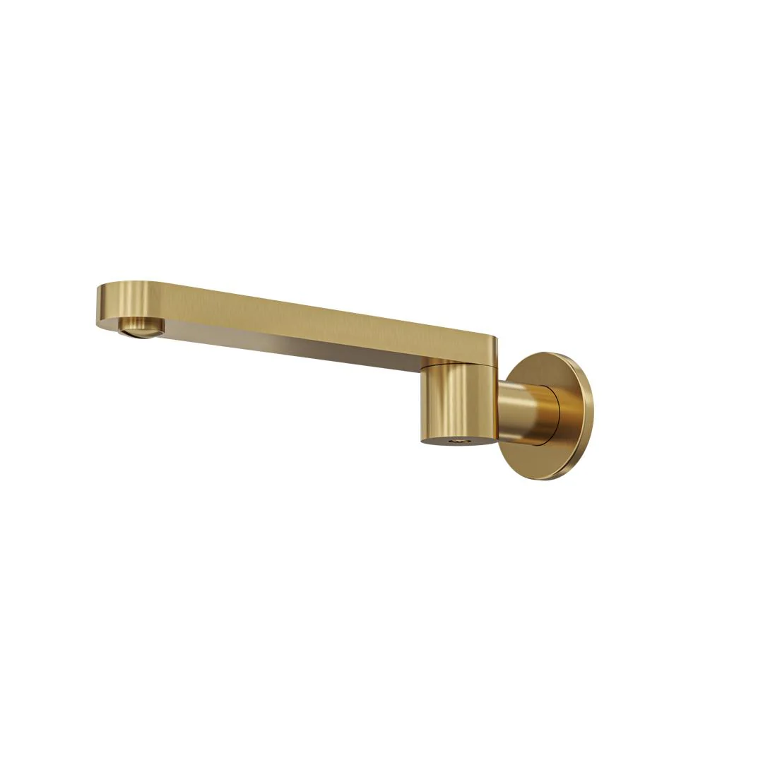 Linsol Corsica S2 Swivel Wall Bath Spout - Brushed Brass