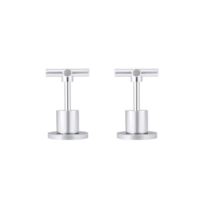 Meir Round Cross Handle Jumper Valve Wall Top Assemblies - Polished Chrome - Image 4