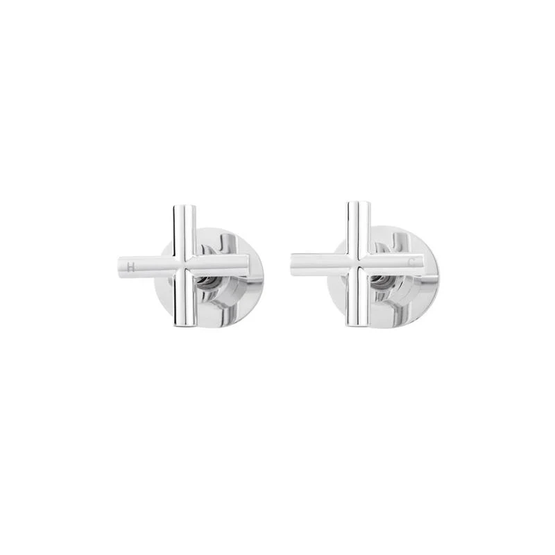 Meir Round Cross Handle Jumper Valve Wall Top Assemblies - Polished Chrome - Image 5