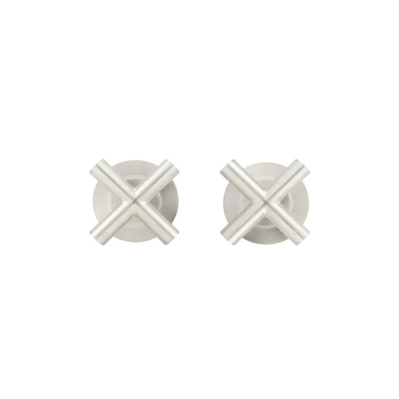 Meir Round Cross Handle Jumper Valve Wall Top Assemblies - PVD Brushed Nickel - Image 4