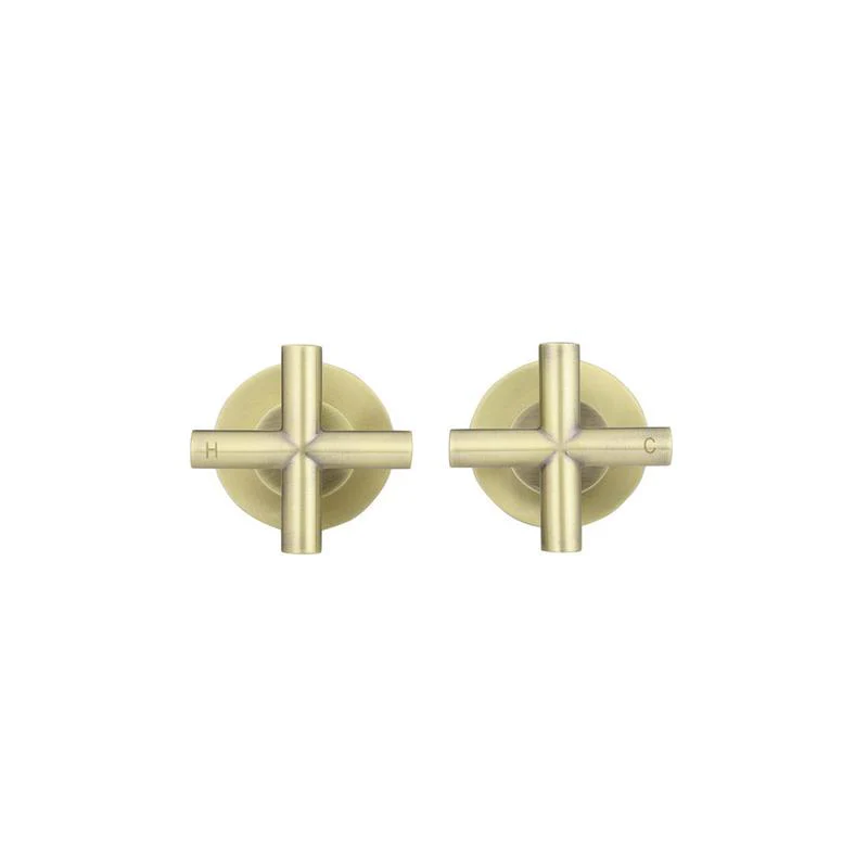 Meir Round Cross Handle Jumper Valve Wall Top Assemblies - PVD Tiger Bronze - Image 5