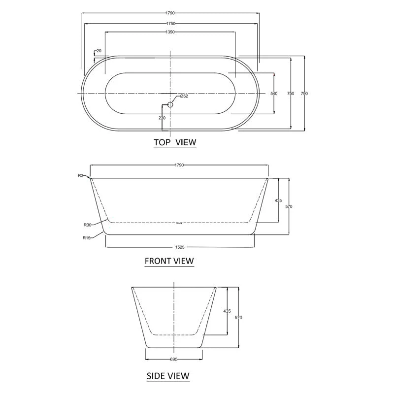 Decina Elinea 1780 Freestanding Bath - Image 4