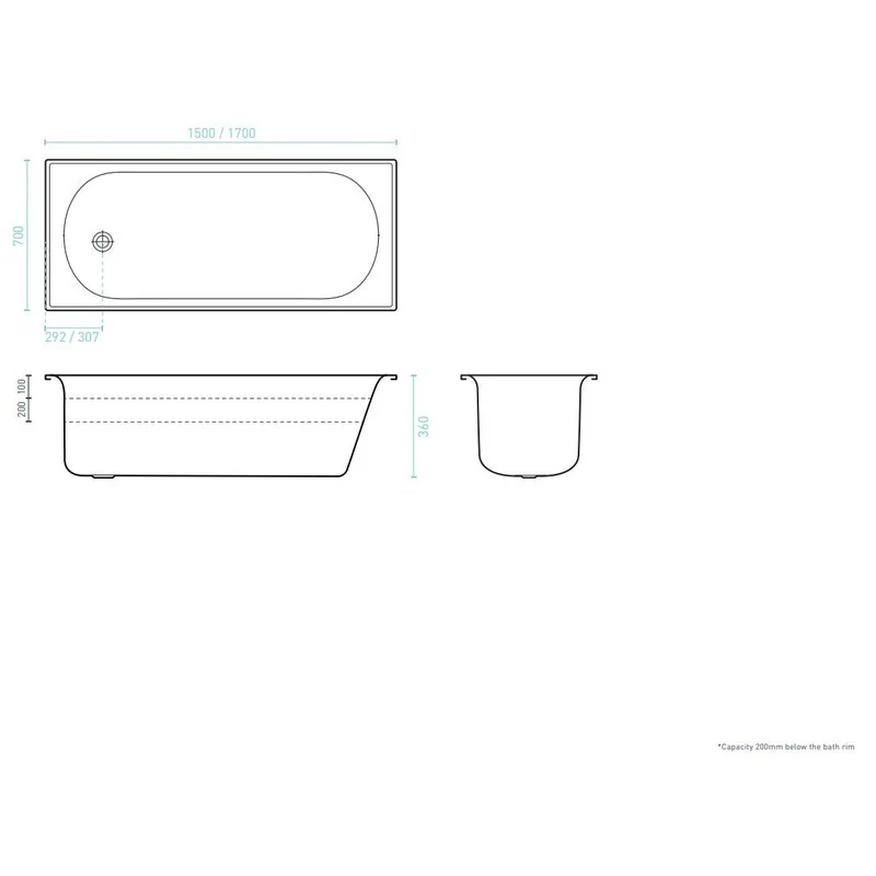 Decina Giorgia 1500mm Press Metal Bath - Image 3
