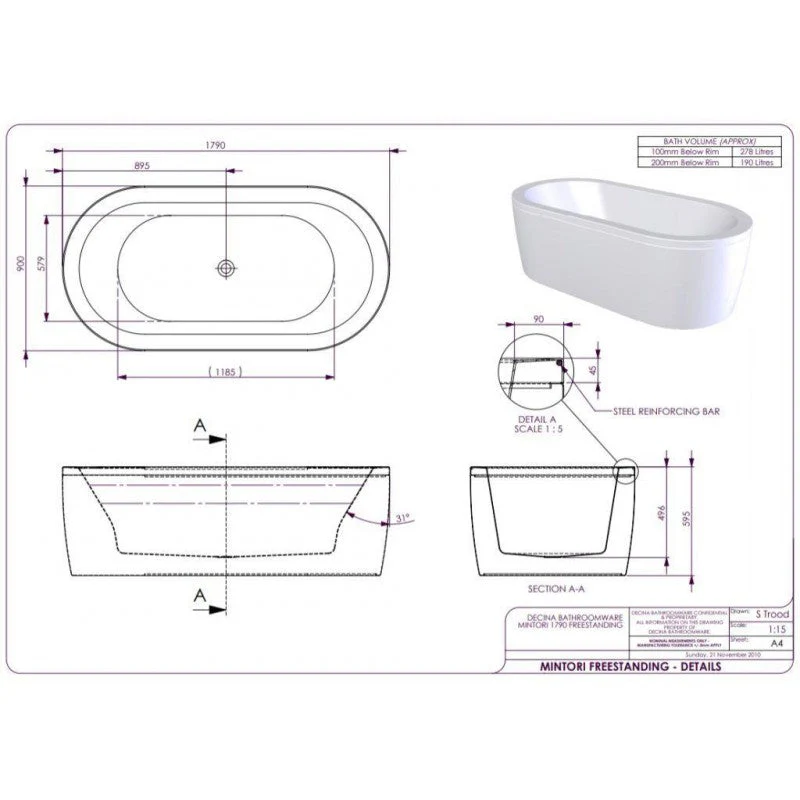Decina Mintori Freestanding Bath - Image 4