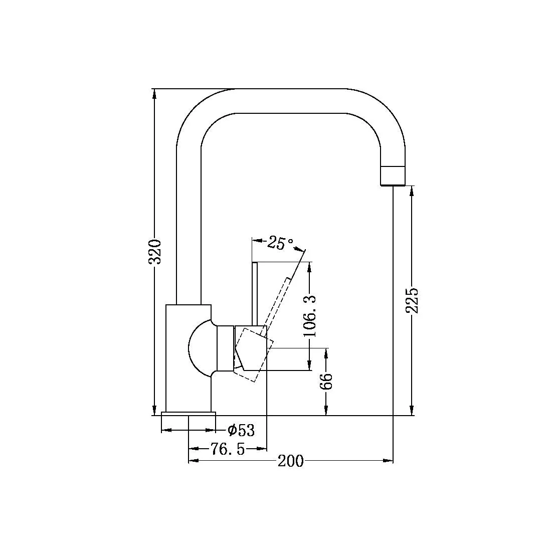 Nero Dolce Kitchen Mixer Square Shape - Brushed Nickel - Image 4
