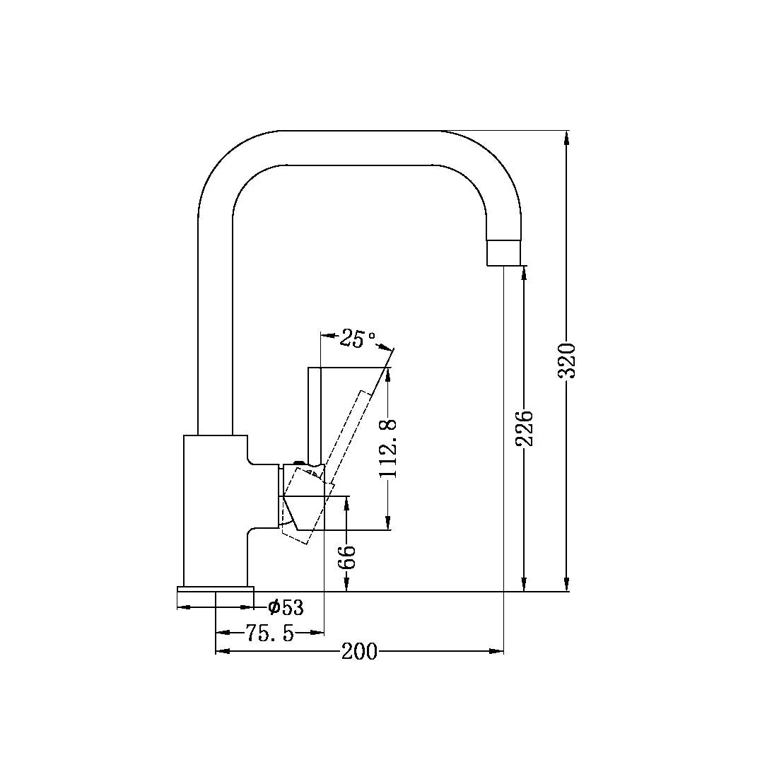 Nero Dolce Kitchen Mixer Square Shape - Black Matte - Image 4