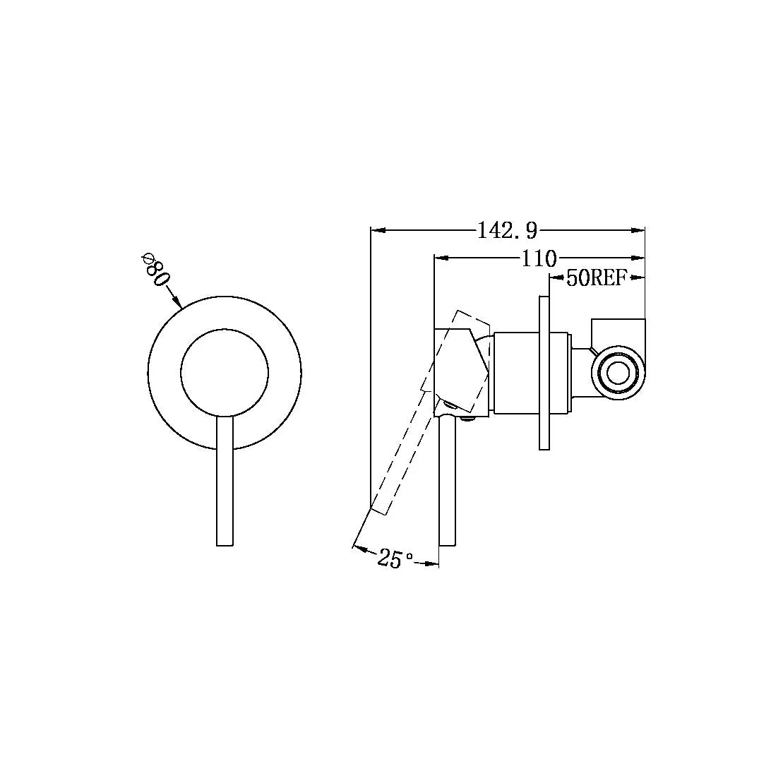Nero Dolce Shower Mixer - Brushed Nickel - Image 4
