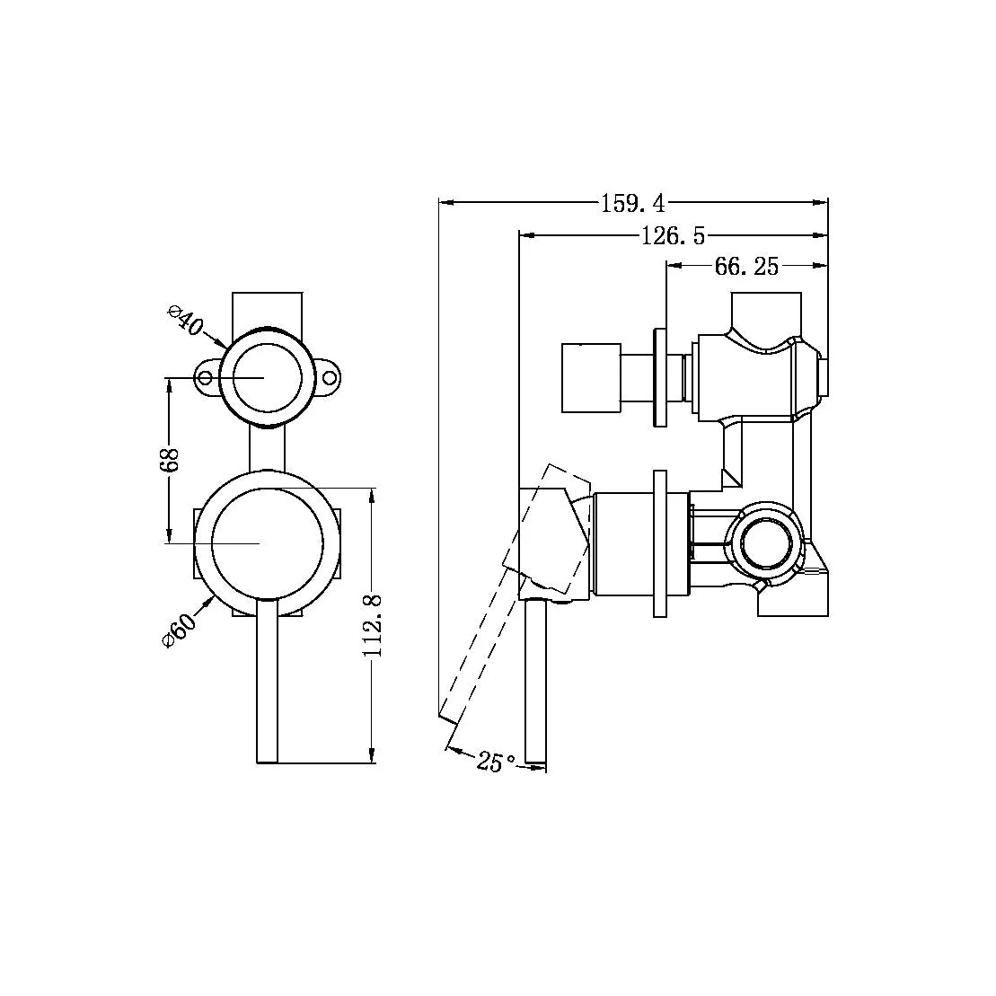 Nero Dolce Shower Mixer With Diverter Separate Back Plate - Brushed Nickel - Image 4
