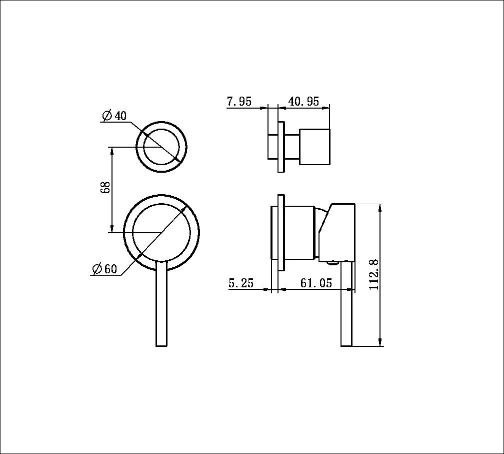 Nero Dolce Shower Mixer With Diverter Separate Back Plate (Trim Kit Only) - Brushed Nickel - Image 2