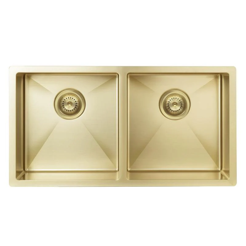 Meir Lavello Kitchen Sink Double Bowl 860 x 440 - Brushed Bronze Gold - Image 4