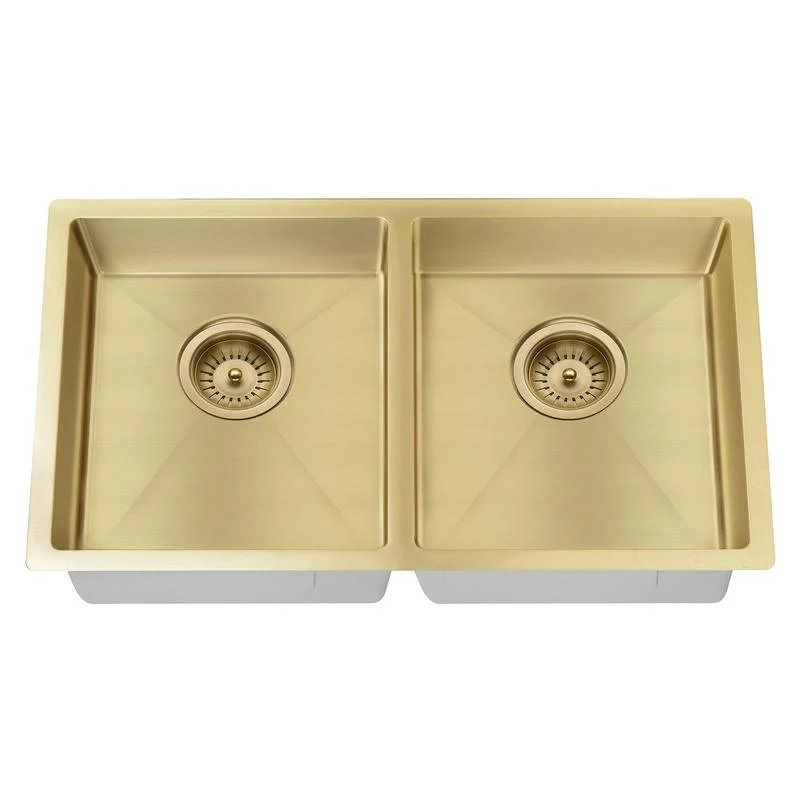 Meir Lavello Kitchen Sink Double Bowl 860 x 440 - Brushed Bronze Gold - Image 5