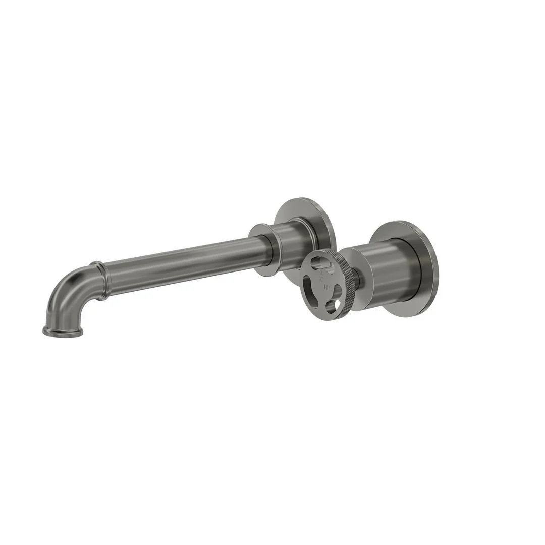 Linsol Dynamik 2-Plate Wall Basin or Bath Mixer - Gunmetal