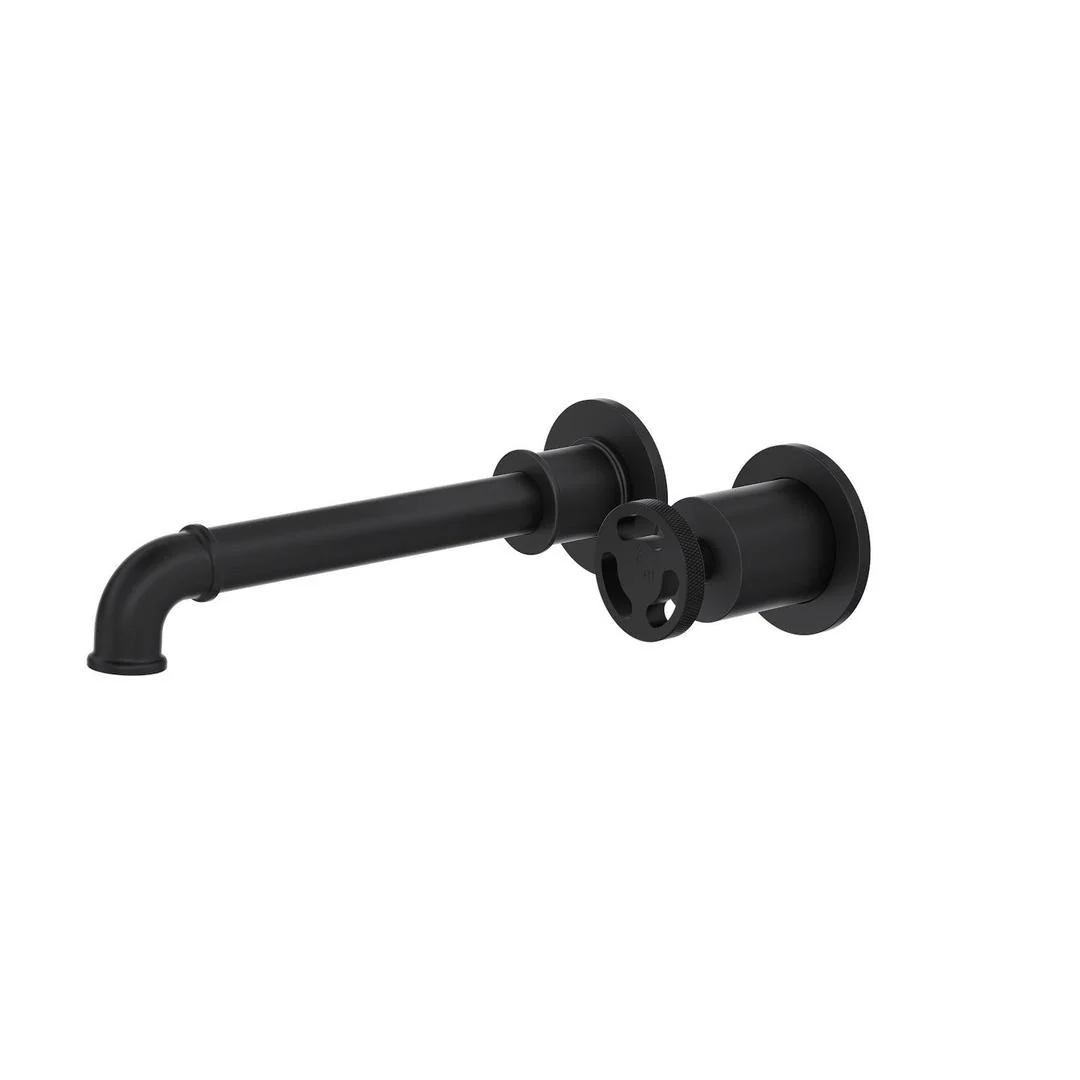 Linsol Dynamik 2-Plate Wall Basin or Bath Mixer - Matte Black
