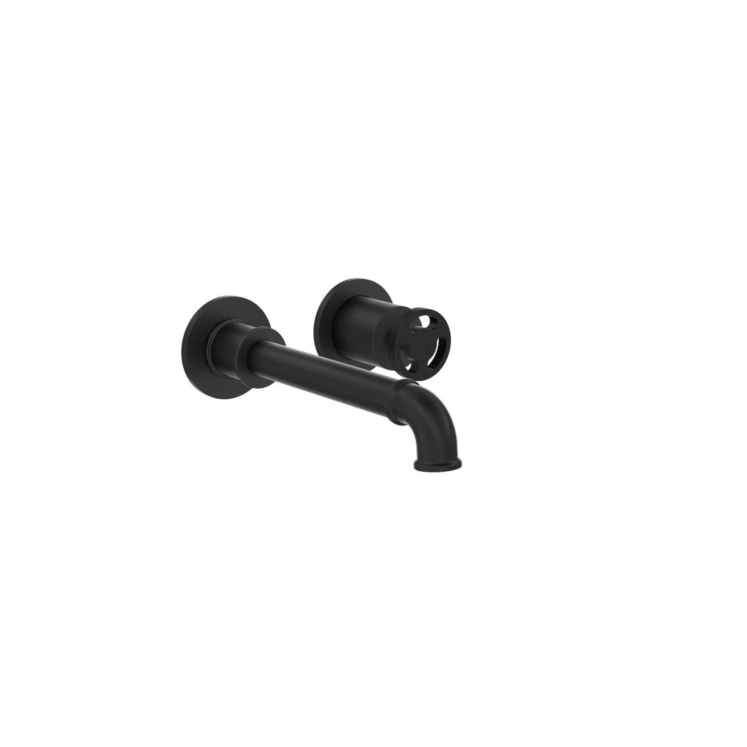 Linsol Dynamik 2-Plate Wall Basin or Bath Mixer - Matte Black - Image 2