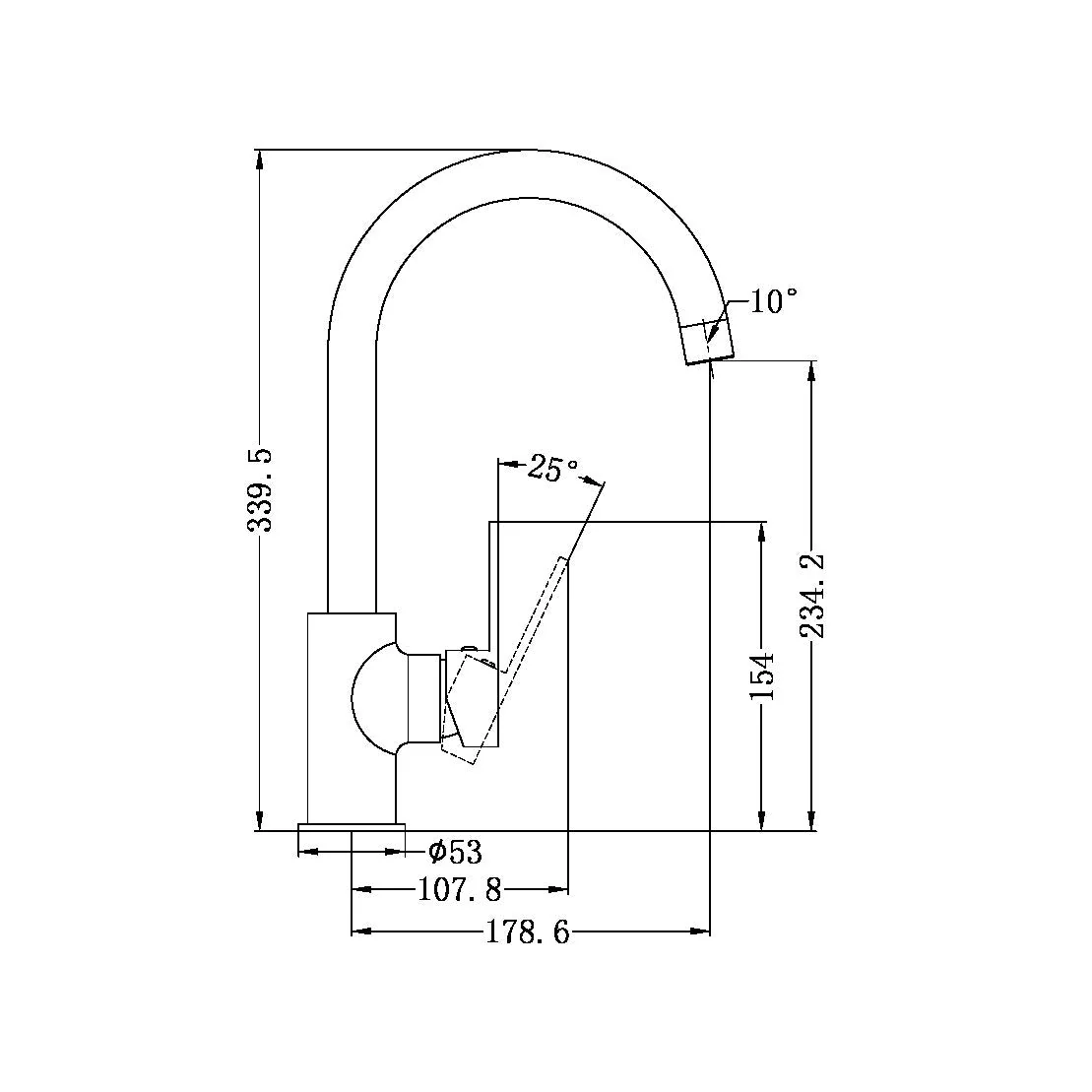 Nero Ecco Kitchen Mixer - Brushed Nickel - Image 2
