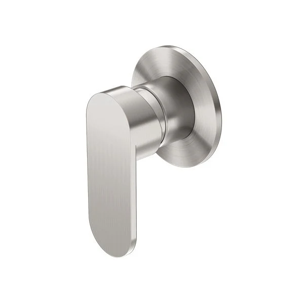 Nero Ecco Shower Mixer 80mm Round Plate - Brushed Nickel