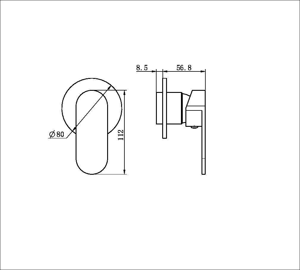 Nero Ecco Shower Mixer 80mm Round Plate (Trim Kit Only) - Chrome - Image 2