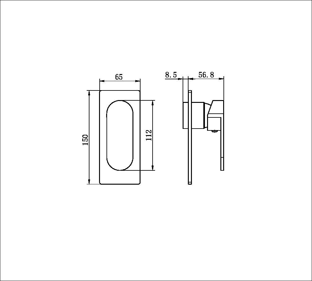 Nero Ecco Shower Mixer (Trim Kit Only) - Black Matte - Image 2