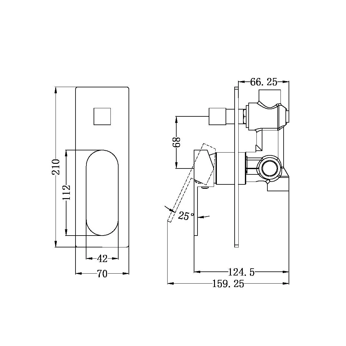 Nero Ecco Shower Mixer With Diverter - Black Matte - Image 2
